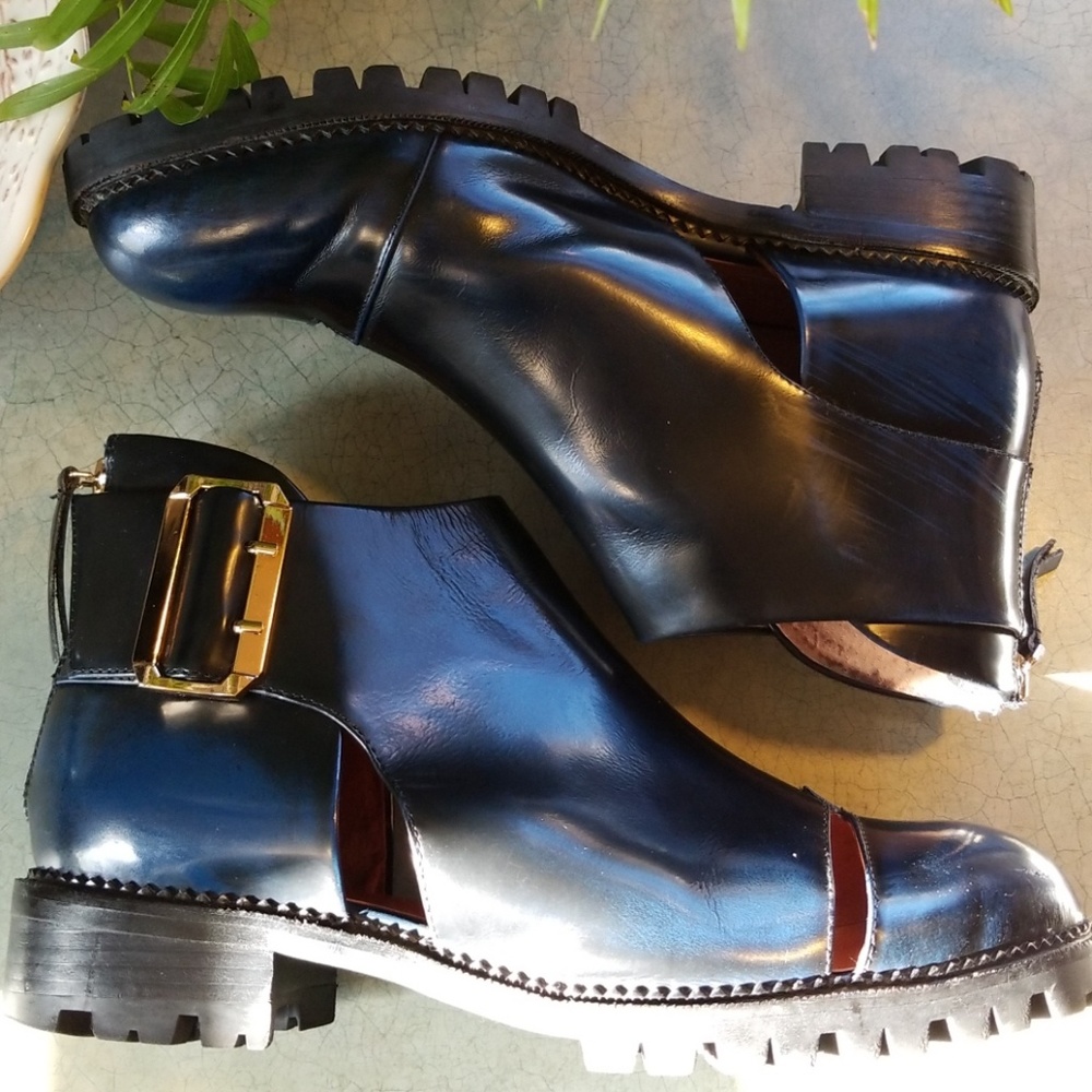 JEFFREY CAMPBELL COOL BUCKLE BOOTIES W/CUT OUTS